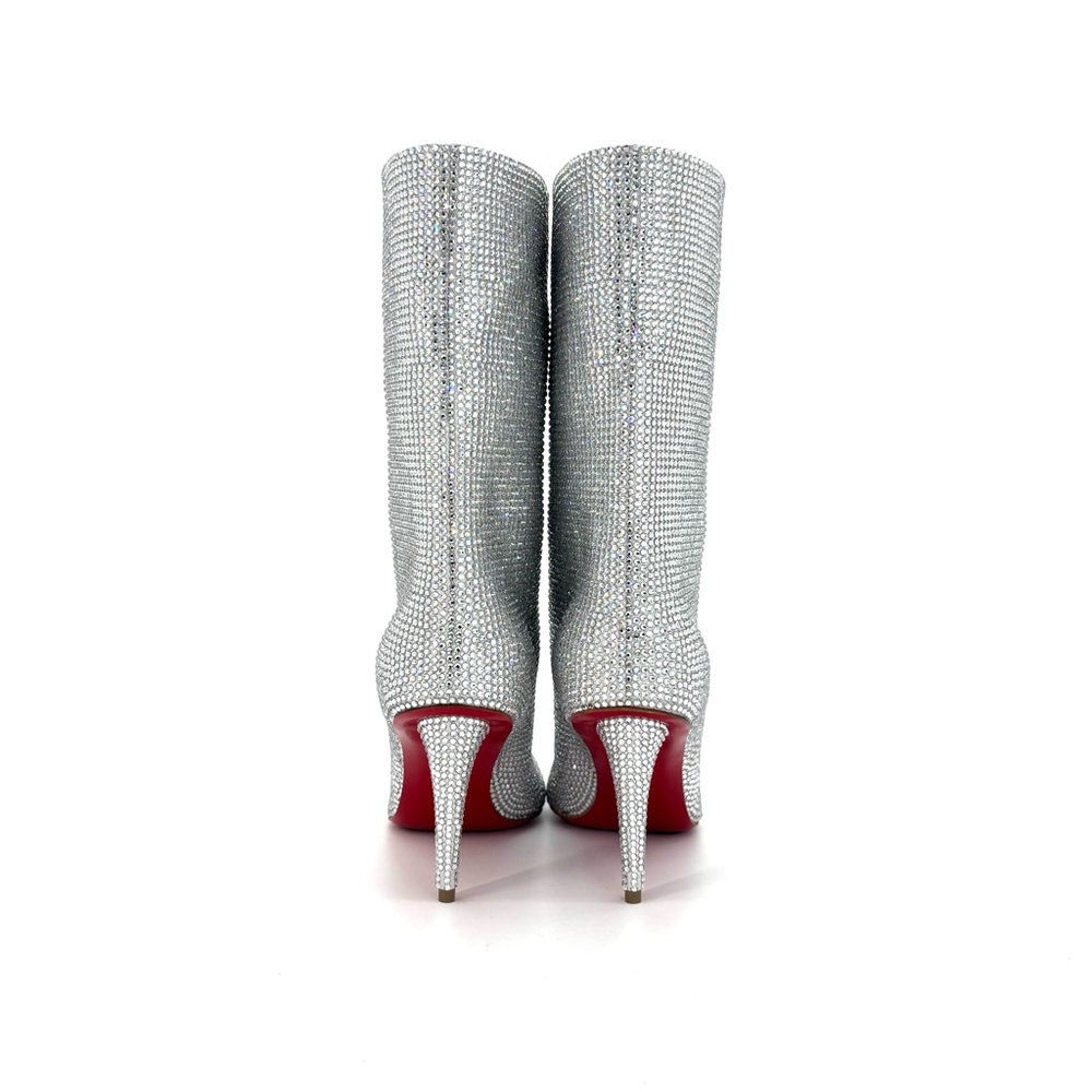 NIB Christian Louboutin Astrilarge Strass Booty 85 Pointed Toe Boots 36.5 - Picture 7 of 10